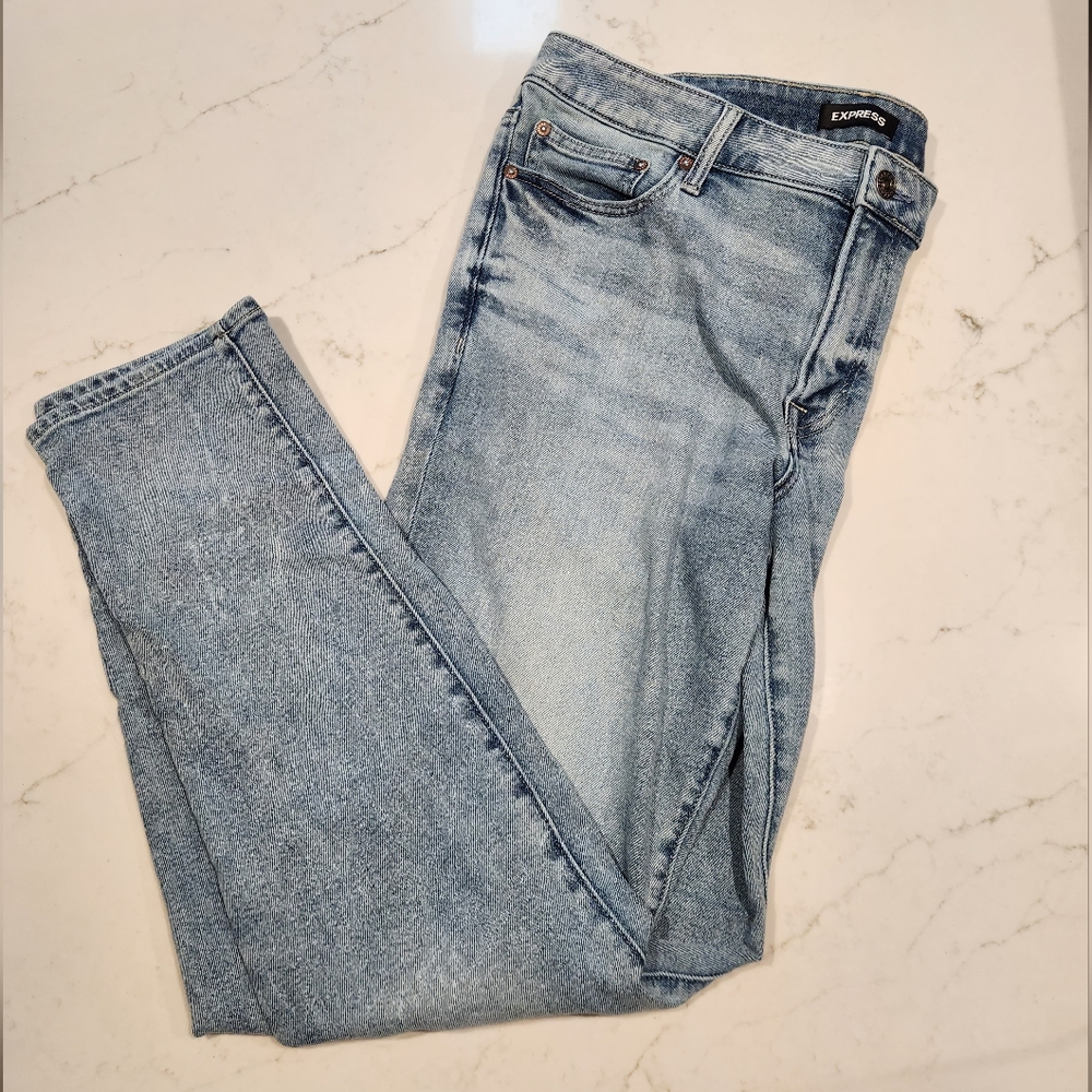 Express light wash slim stretch denim, 34W×34L